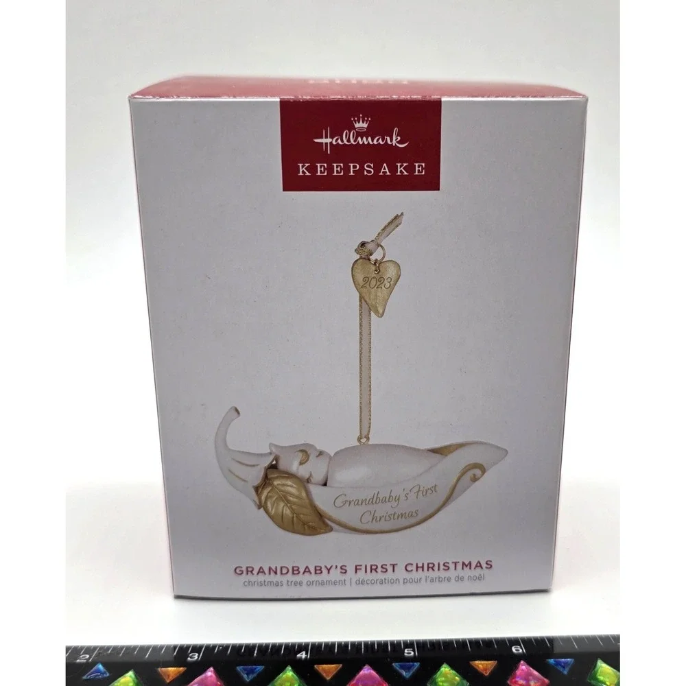 2023‎ Hallmark Grandbaby's First Christmas Porcelain Ornament Grandparents NEW